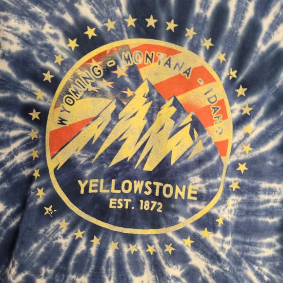 YELLOWSTONE EST. 1872 BLUE TIE DYED TSHIRT - Picture 5 of 8